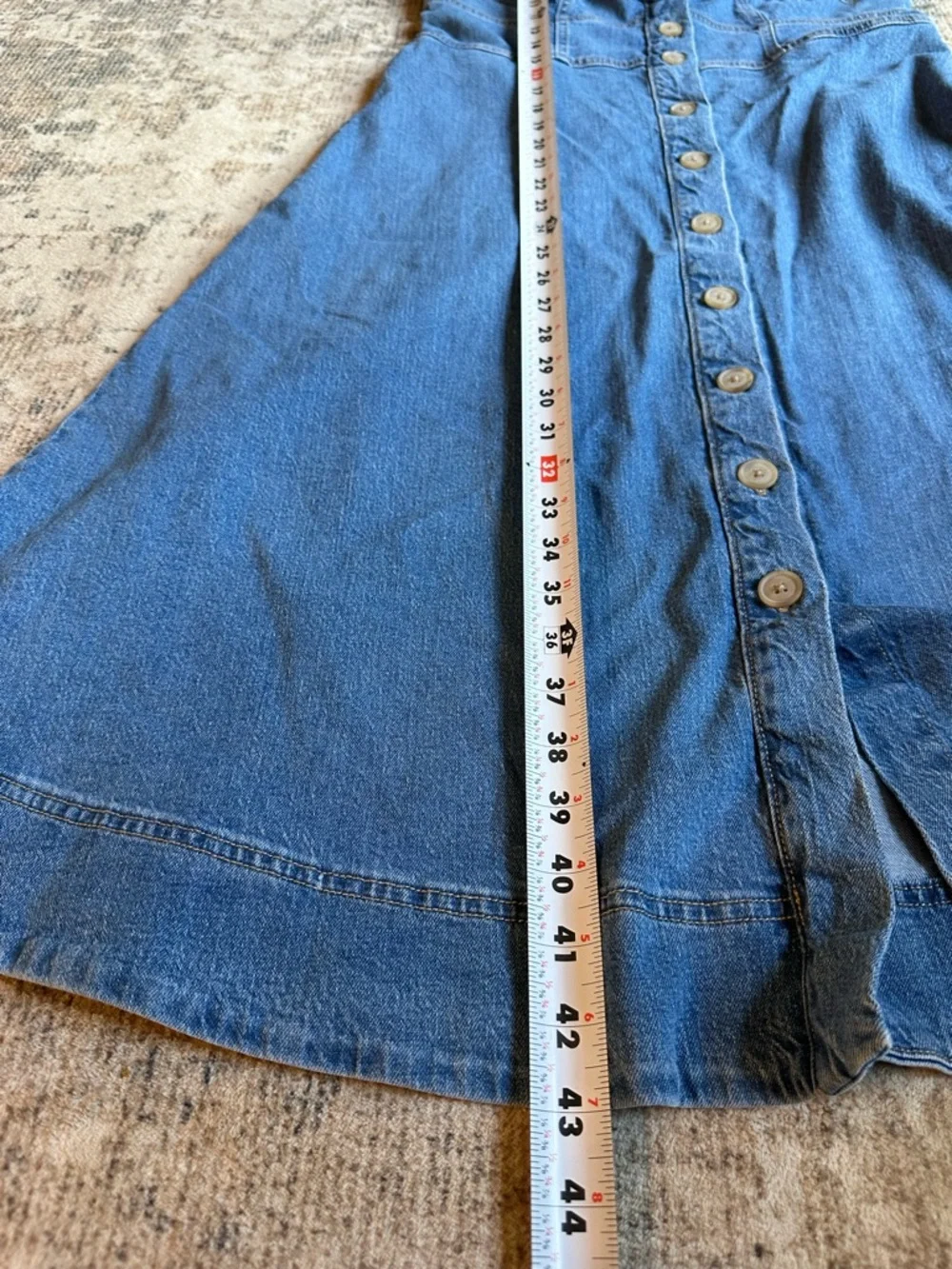 Universal Thread Denim Midi Dress Button Front Smocked Back Pockets NWT M - Picture 6 of 7